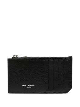 Saint Laurent картхолдер Paris Fragments, черный