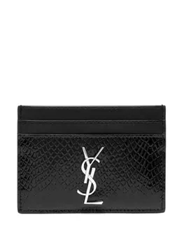 Saint Laurent картхолдер с логотипом, черный