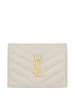 Saint Laurent картхолдер с логотипом, нейтральный цвет
