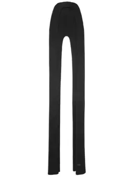 Saint Laurent кашемировый шарф в рубчик, черный