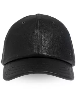 Saint Laurent кожаная кепка, черный