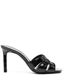 Saint Laurent лакированные босоножки, черный