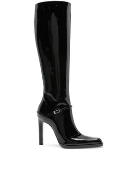 Saint Laurent лакированные сапоги, черный