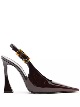 Saint Laurent лакированные туфли Dune 110, коричневый