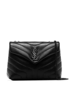Saint Laurent маленькая стеганая сумка на плечо Loulou, черный