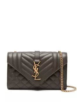 Saint Laurent маленькая сумка на плечо Envelope, коричневый