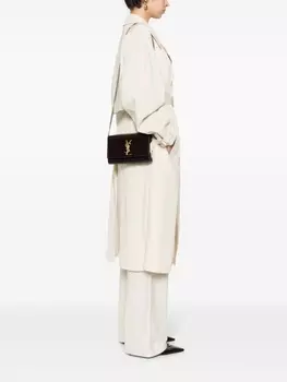 Saint Laurent маленькая сумка на плечо Kate, коричневый