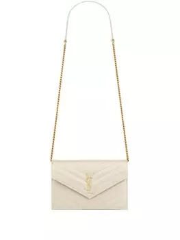 Saint Laurent маленький клатч Cassandre, нейтральный цвет