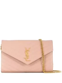 Saint Laurent Monogram chain clutch, розовый