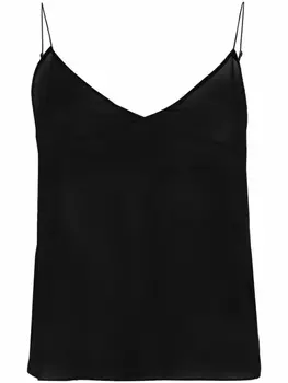Saint Laurent прозрачный топ со вставками, черный