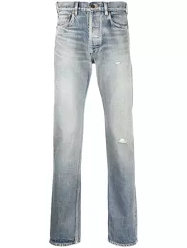 Saint Laurent прямые джинсы средней посадки, синий