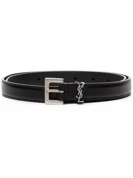Saint Laurent ремень с монограммой, черный