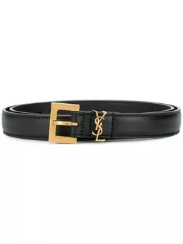 Saint Laurent ремень с монограммой, черный