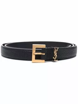 Saint Laurent ремень с монограммой, черный