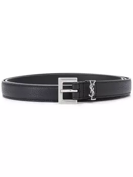 Saint Laurent ремень с монограммой, черный
