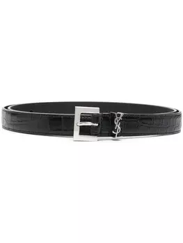 Saint Laurent ремень с монограммой, черный