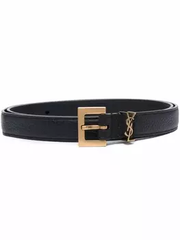 Saint Laurent ремень с монограммой, черный