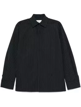 Saint Laurent рубашка Cassandre в полоску, черный