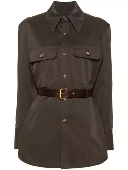 Saint Laurent рубашка Saharienne, коричневый