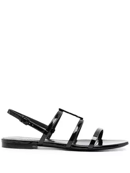 Saint Laurent сандалии Cassandra с монограммой, черный