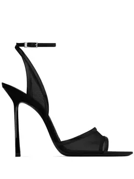 Saint Laurent сетчатые босоножки Missy 110, черный
