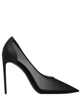 Saint Laurent сетчатые туфли на шпильке, черный