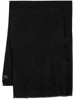 Saint Laurent шарф с монограммой, черный