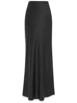 Saint Laurent шелковая юбка макси, черный