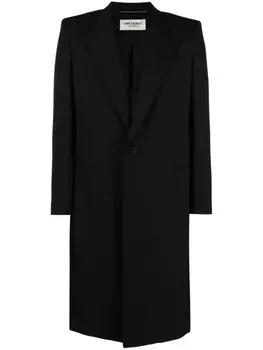 Saint Laurent шерстяное пальто, черный