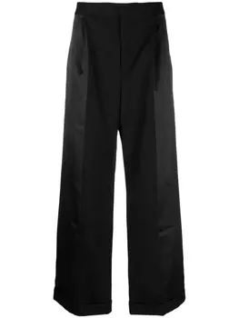 Saint Laurent широкие брюки строгого кроя, черный