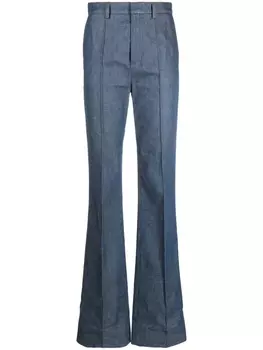 Saint Laurent широкие джинсы с завышенной талией, синий