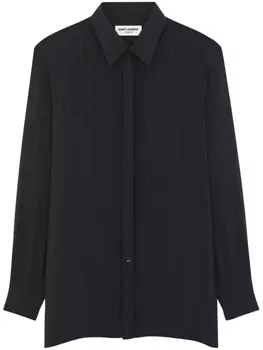 Saint Laurent striped silk shirt, черный