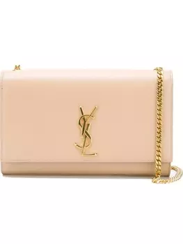Saint Laurent сумка на плечо с монограммой, нейтральный цвет