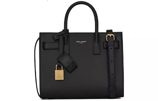 SAINT LAURENT Сумка Sac De Jour Nano из гладкой кожи черного цвета