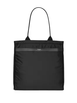 Saint Laurent сумка-тоут с нашивкой-логотипом, черный