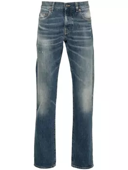 Saint Laurent узкие джинсы с заниженной талией, синий