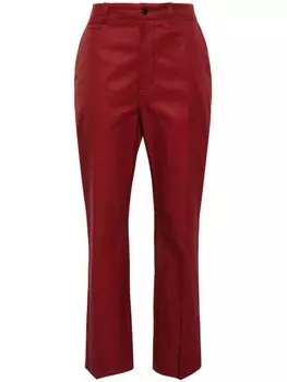 Saint Laurent узкие хлопковые брюки, красный