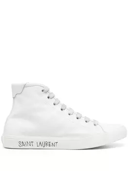 Saint Laurent высокие кеды Malibu, белый