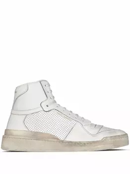 Saint Laurent высокие кеды SL24, белый