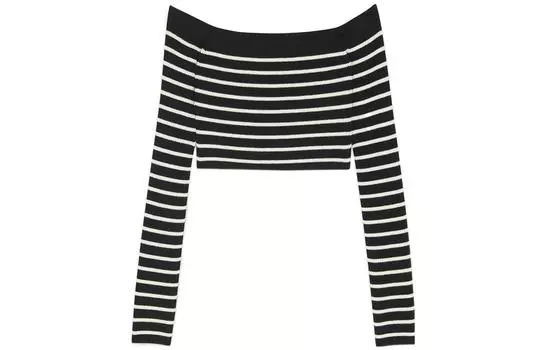 Топ укороченный Saint Laurent женский, черный / белый