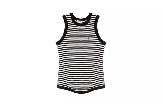 Майка женская Saint Laurent в полоску, черный / белый