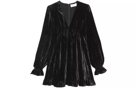 Платье женское Saint Laurent с длинными рукавами, черный