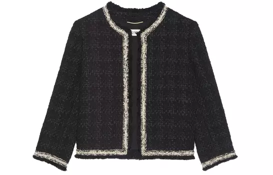 Пальто женское Saint Laurent укороченное, черный / белый