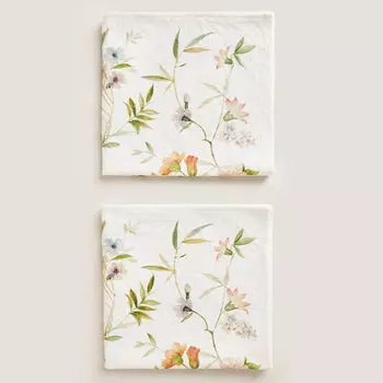 Салфетка Zara Home Printed Jacquard, 2 предмета, цветочный