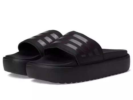 Сандалии adidas Adilette Platform Slides, цвет Black/Aurora Metallic/Aurora Black