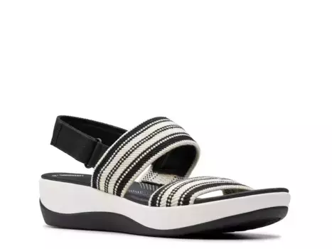 Сандалии Arla Stroll Wedge Clarks, Black/Off White