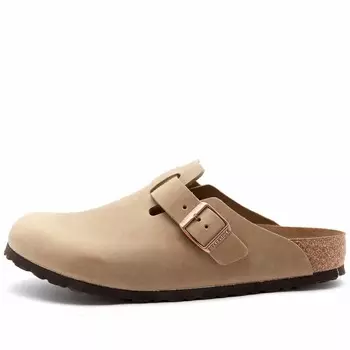 Сабо женские Birkenstock Boston кожаные, бежевый
