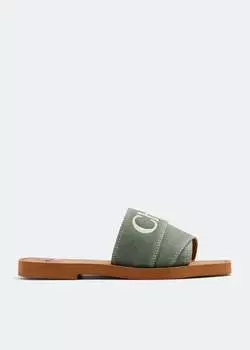 Сандалии Chlo Woody Flat, зеленый
