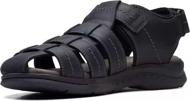Сандалии Clarks Walkford Fish, цвет Black Tumbled Leather