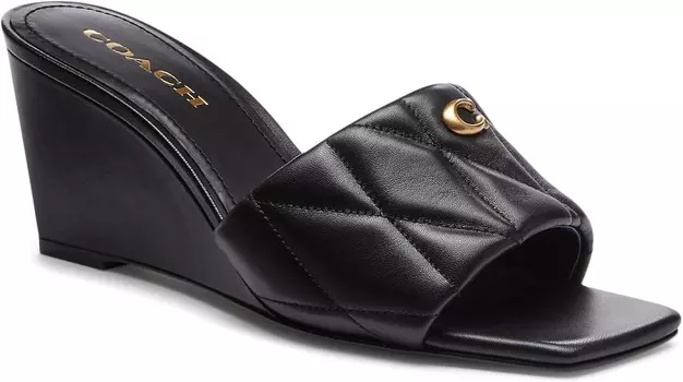 Сандалии COACH Emma Wedge, черный